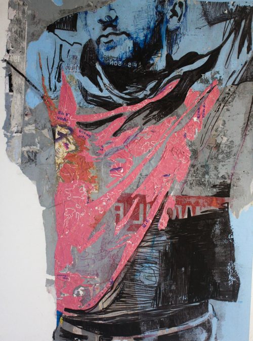 Johnny-24, Heet Lee, 2017, 65.35 x 49 in, Sharpie and paper on canvas, Museum der Bildenden Künste collection