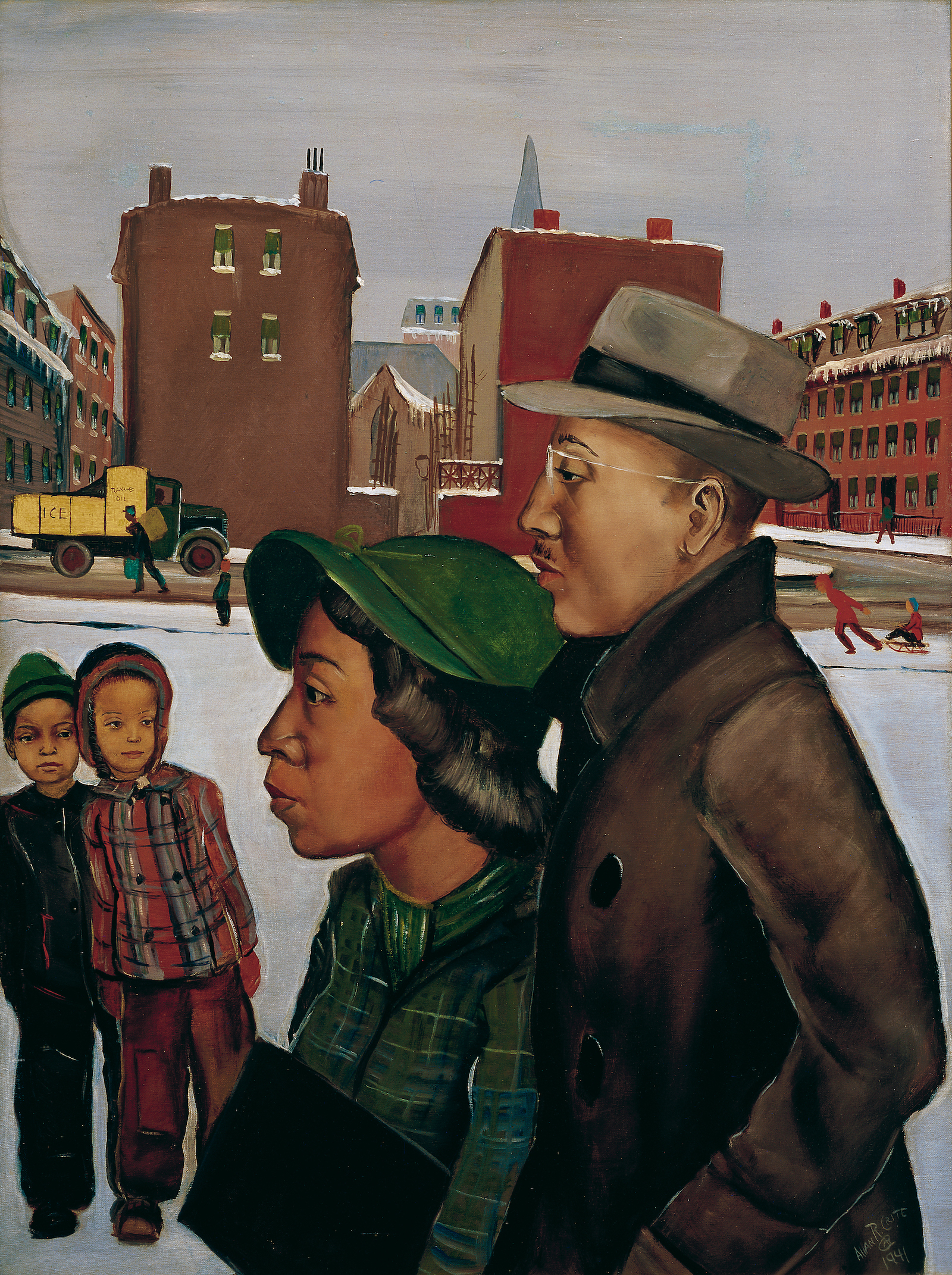 Allan Rohan Crite (1910–2007) Leon and Harriet, 1941 Oil on canvas, 36 x 26 in. Boston Athenæum, gift of the artist, 1971