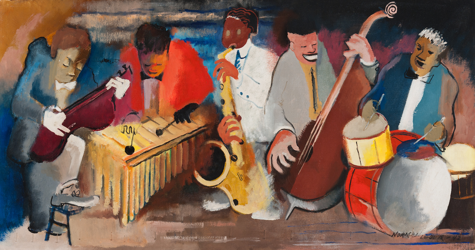 Norman Lewis, Jumpin’ Jive, 1942 Oil on canvas, 16 1/8” x 30” Michael Rosenfeld Gallery, New York
