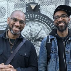 Public art and augmented reality in a West Philadelphia mural by Joshua Mays and DJ King Britt 7 King Britt (left) and Joshua Mays (right). Photo Credit: Monument Lab