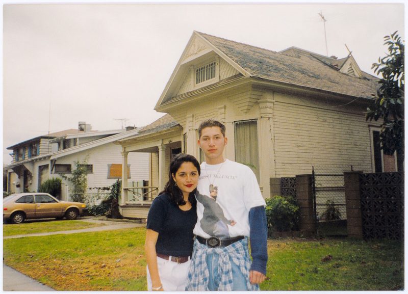 Photographer unknown, Booker (right) from the Together We Stand crew and friend (left) from Mind Crime Hookers, Whittier, California, ca. 1993. Courtesy Guadalupe Rosales and Eileen Torres.