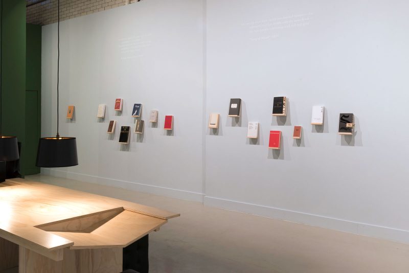 Installation view, "Writers Making Books" at Arcadia University. 