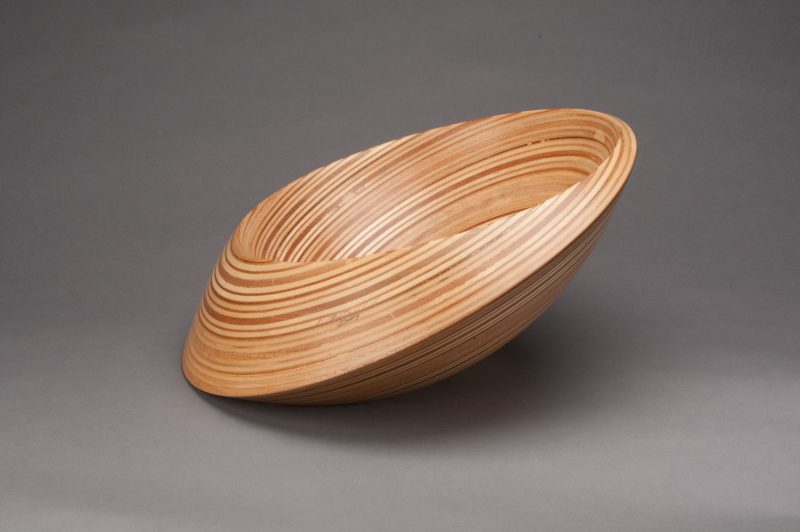 Remi Verchot, Bowl, 2004. Laminated plywood, 7 1/2 x 15 x 16 inches. The Center for Art in Wood, Museum Collection. Gift of Albert and Tina LeCoff. 2012.09.01.018
