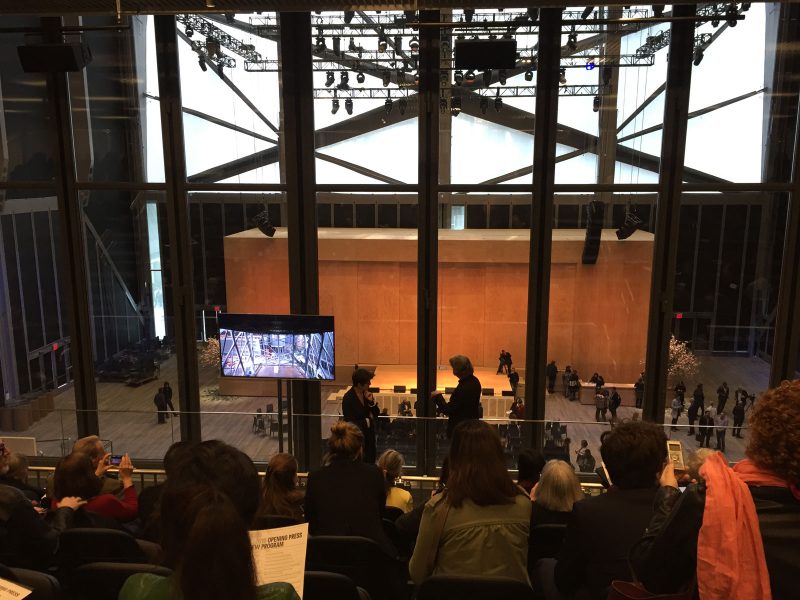 Liz Diller and David Rockwell discuss design in the gallery overlooking the expanded performance space. Photo by Mandy Palasik.