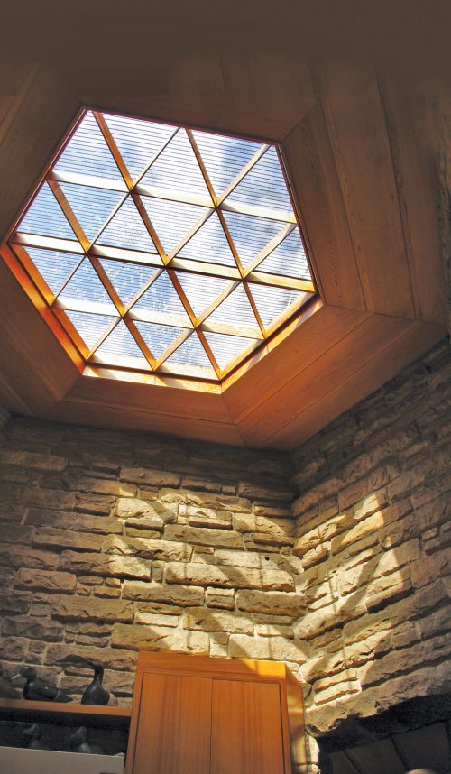 Honeycomb skylight in the kitchen. Courtesy of the Kentuck Knob Archive and Tom Little.
