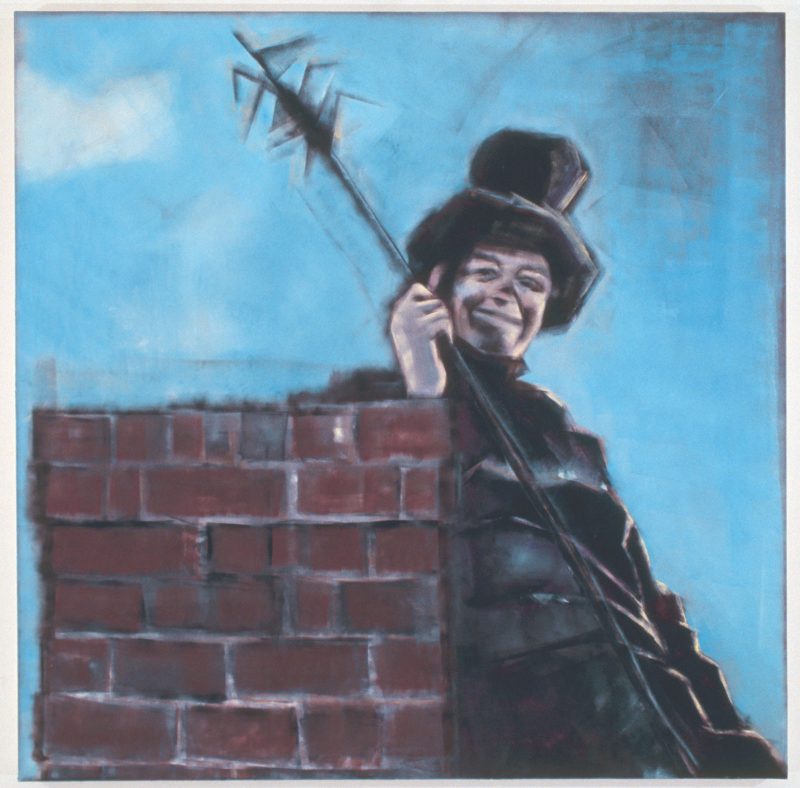 First Female Chimney Sweep, 2005. Oil on canvas. 66 x 66 in. Image courtesy of the Mishkin Gallery.