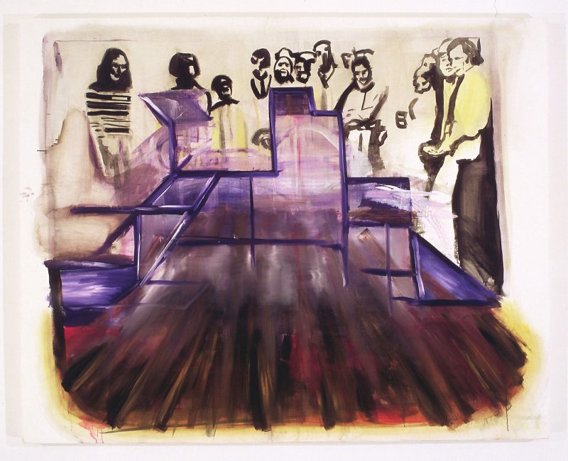 Gallery (Happening), 2003. Oil on canvas. 48 x 60 in. Image courtesy of the Mishkin Gallery.