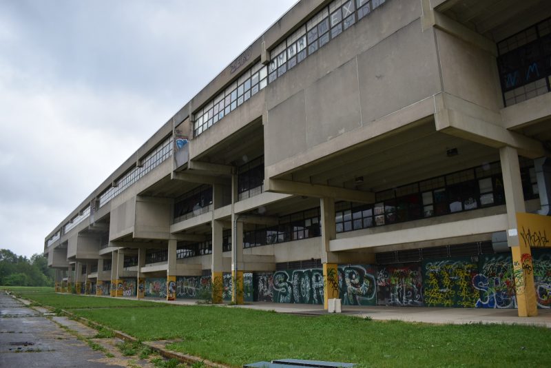 Forgotten Brutalist Architecture of George Wharton Pepper Middle School in South Philadelphia. Photo by Mandy Palasik.