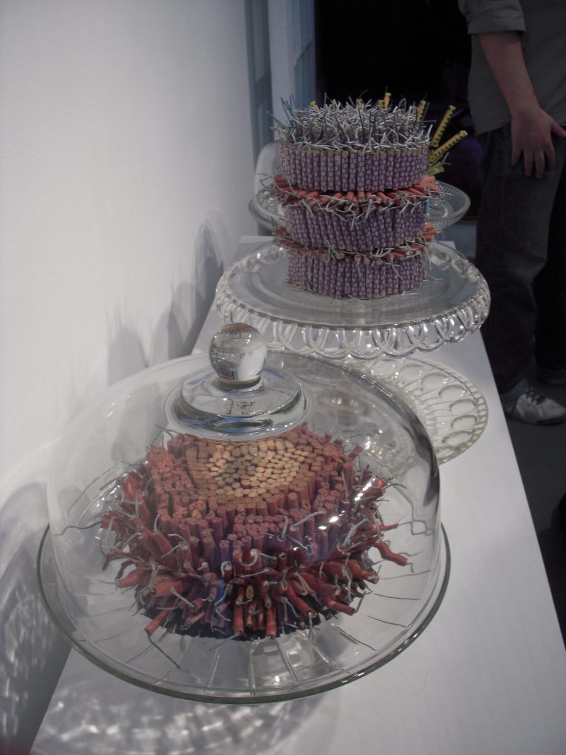 High explosive cakes pack a wallop. "Ordnance", solo exhibition in 2011 by Tim Belknap at the now-closed and sorely missed Rebekah Templeton Gallery.