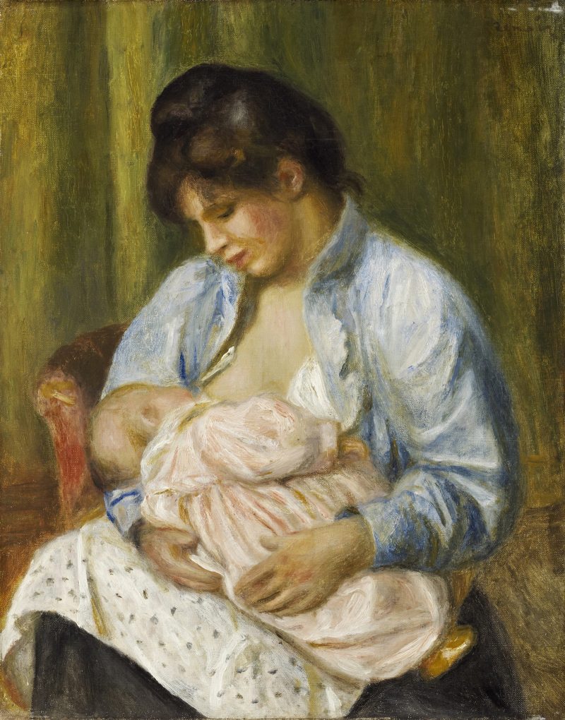 Renoir, Pierre-Auguste. A Woman Nursing a Child. Oil on canvas. 1893-1894. National Galleries of Scotland. Public Domain.