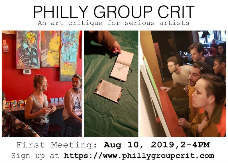 postcard announcing Philly Group Crit