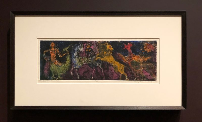Betye Saar, "The Beastie Parade," 1964, Etching and aquatint with hand additions, plate: 5 1/16 x 14 7/8" (12.9 x 37.8 cm); sheet (irreg.): 6 7/8 x 16 7/16" (17.4 x 41.7 cm) The Museum of Modern Art , New York. The Candace King Weird Endowment for Women Artists. Photo courtesy of Susan Isaacs