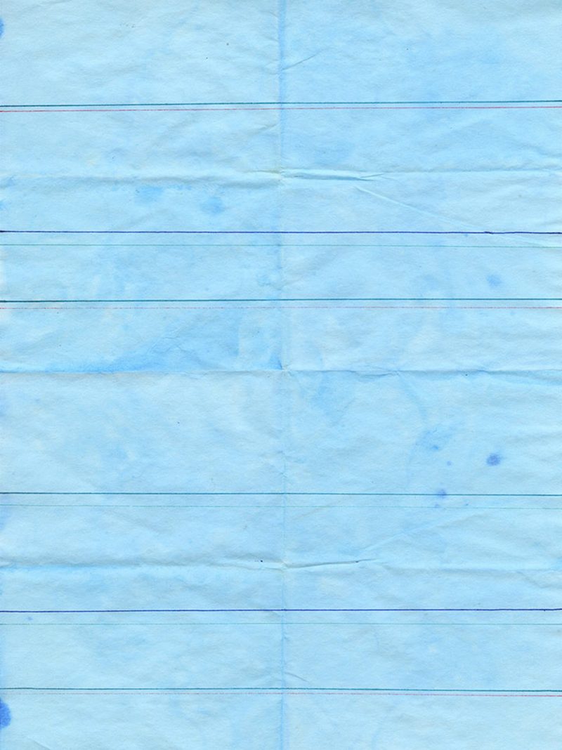 Mixed media representation of blue pleated fabric with wrinkles.