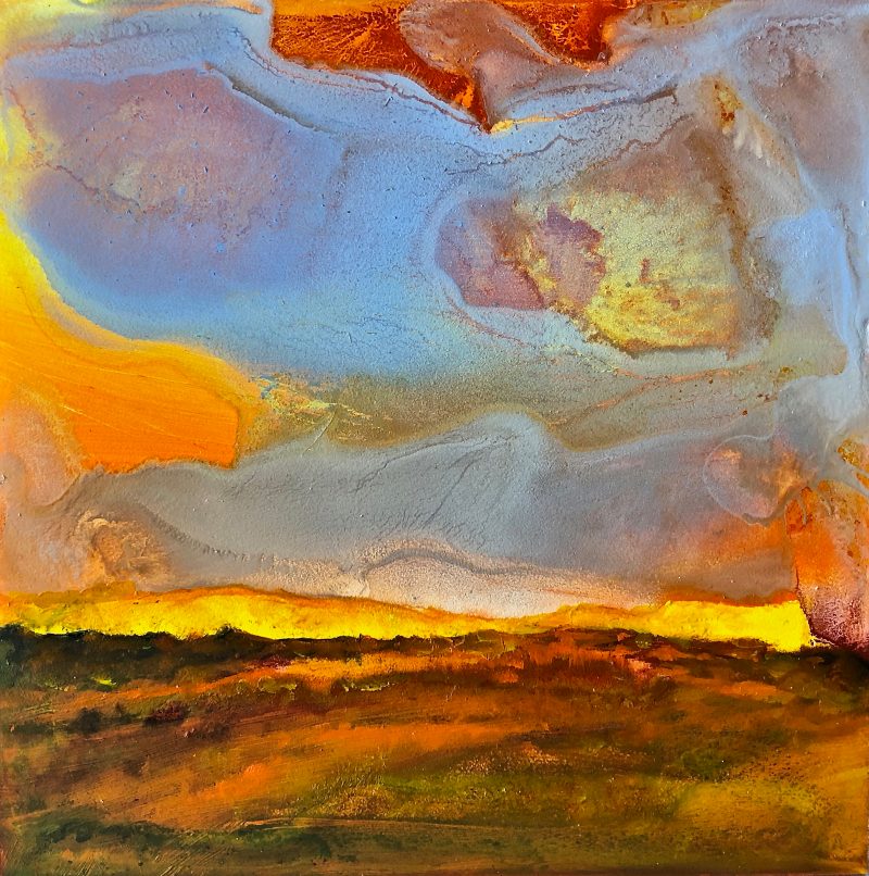 Abstract painting of a sunrise