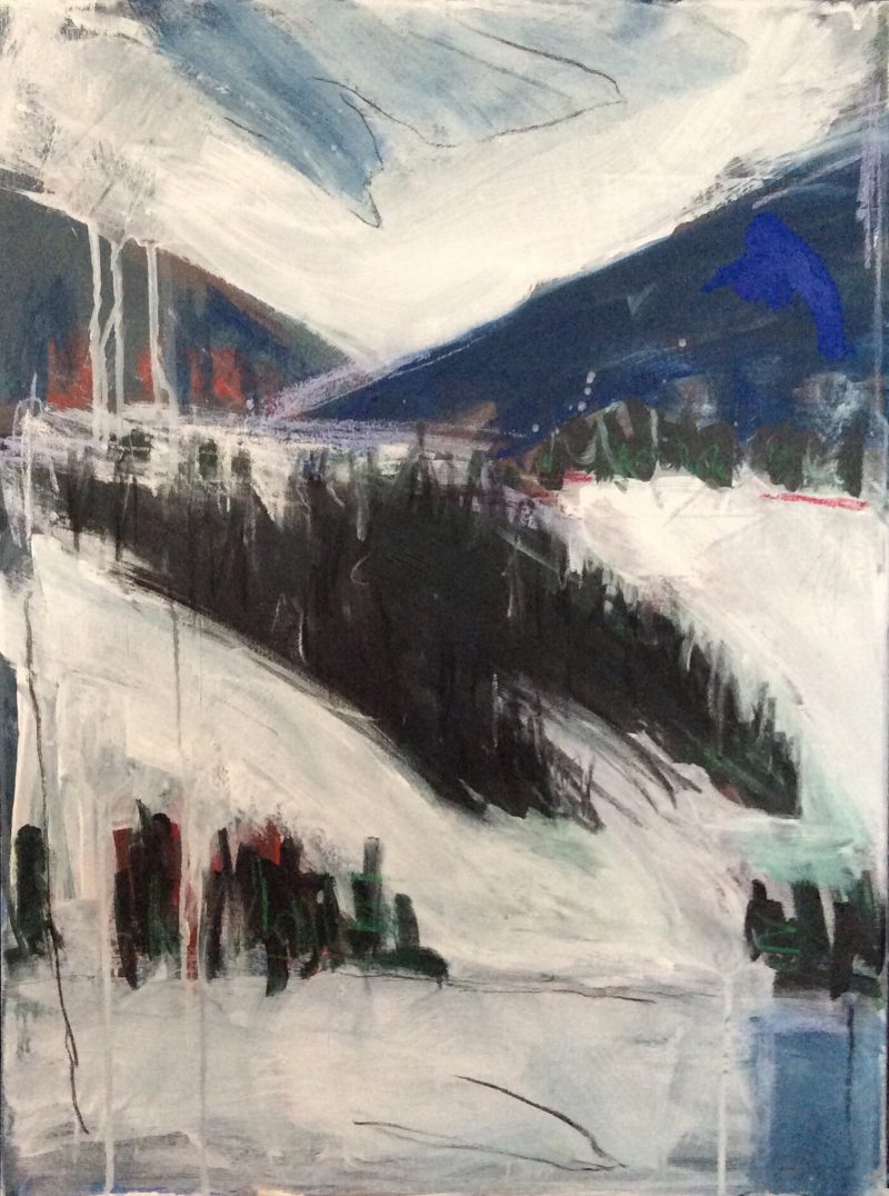 Painting of a snow slope. 