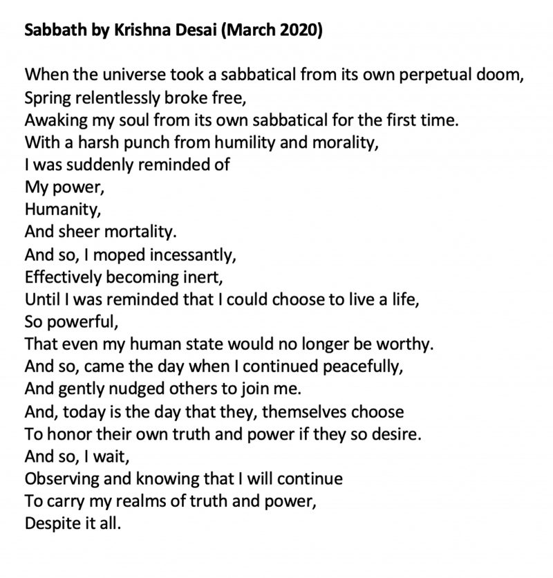 Screenshot of the poem.