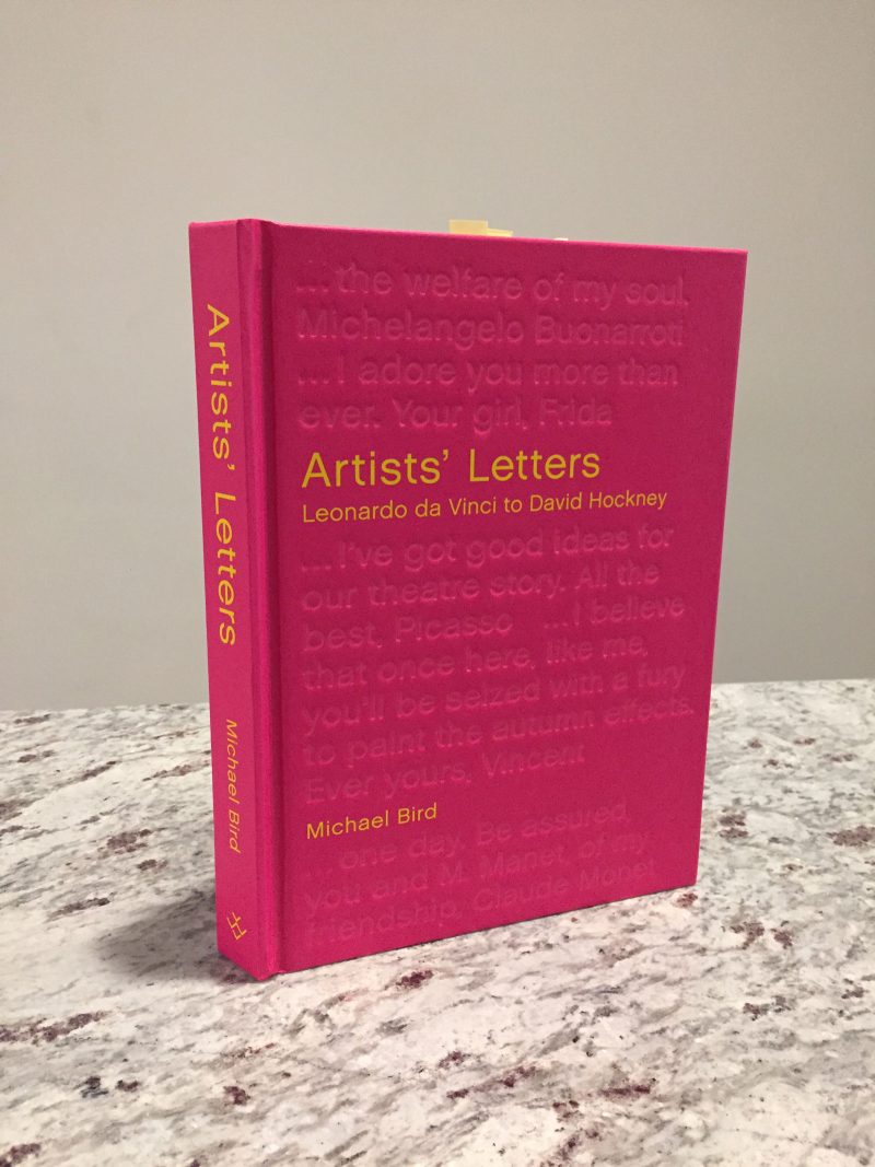 Book cover, "Artists' Letters...." on marble table.
