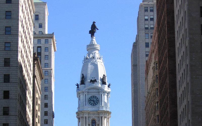 Philadelphia City Hall south elevation, viewed from South Broad Street. Courtesy Spikebrennan. Cropped for Artblog.