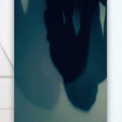 Artists in the time of Coronavirus, an ongoing virtual exhibition, Part 47 7 Triptych of a faint shadow on a white background, three overlapping and differently toned human shadows, and a hand with a glimpse of a shirt and jacket.