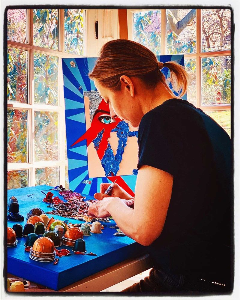 Annabel working in her studio.