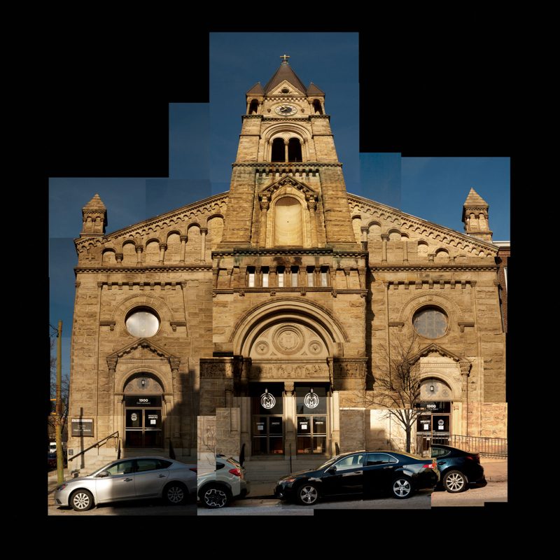 Photo collage of what was once St. Michael's Church in Baltimore. Currently "Ministry of Brewing"