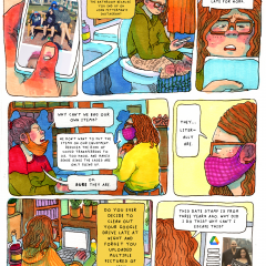 Seven panel comic from the series Socialist Grocery