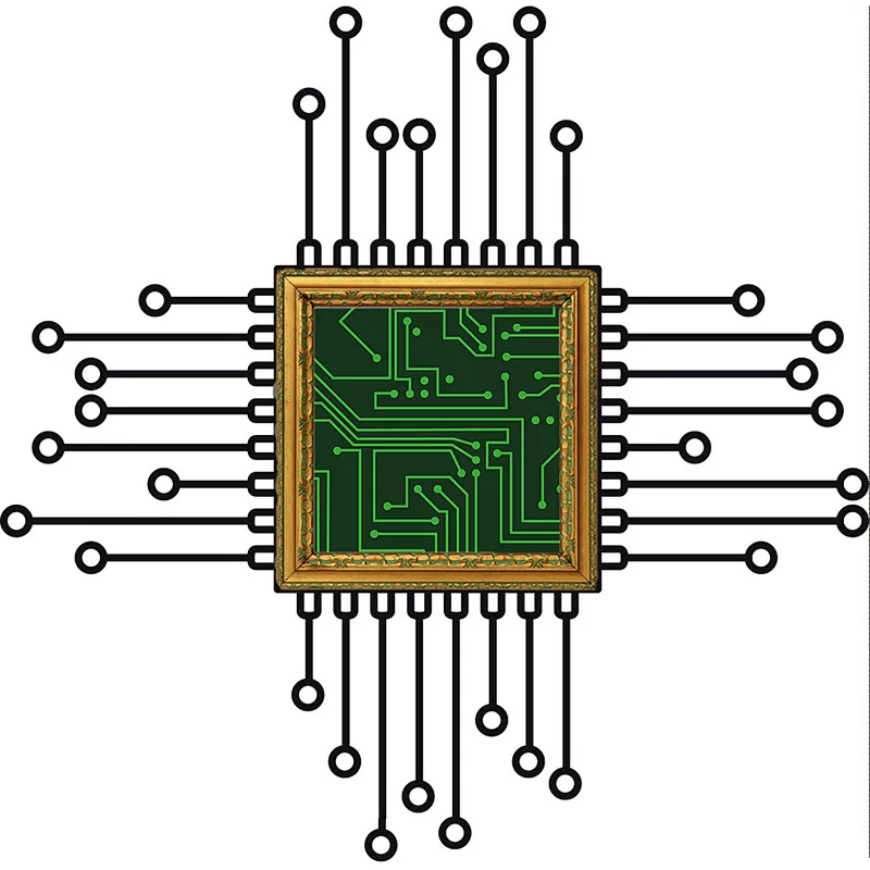 Microchip in a Gilded FrameDigital illustration by Dereck Stafford Mangus 