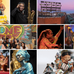 A photo montage shows Black artists and their works, who have been awarded Cultural Treasure money from a local consortium of foundations and funders.