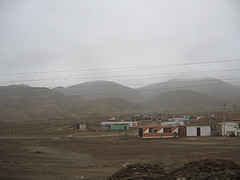 poor housing along the coast.