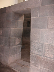 A typical Inca trapezoid-shaped door