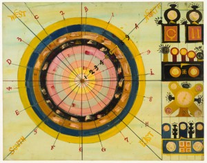 Peter Attie Besharo, Untitled (Target 1-9), c. 1950 mixed media on paper, 22 5/8 x 28 5/8 inches.