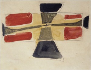 Untitled (Unflyable Kite series, New York), 1953 Graphite and tempera on paper, 8 1/2 x 11" 