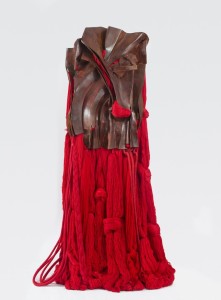 Barbara Chase-Riboud ‘All That Rises Must Converge / Red’ (2008) bronze, silk, cotton, and synthetic fibers,74 1/2 x 42 x 28 in, courtesy of the artist