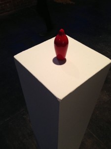 Chris Collins Red Cast Condom Plaster and Enamel.