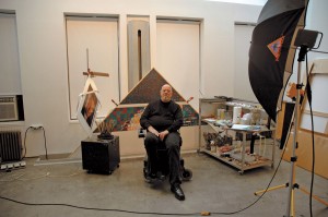 Chuck Close in his New York City studio, all photos © Joe Fig