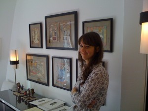 Claire Iltis, Associate Director.Fleisher Ollman with works by Cuban born cigar roller collagist Estate of Felipe Jesus Consalvos. 