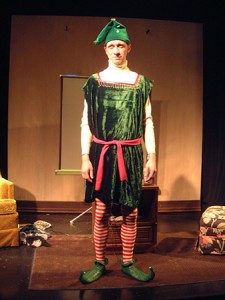Derick Loafmann in Flashpoints Santaland Diaries photo by Arthur Malavasic
