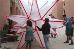Anna Hepler's inflatable sculpture assembly line at DCCC in Marple 3 Dodecahedron