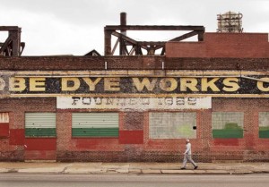 The facade of the Globe Dye Works in Frankford
