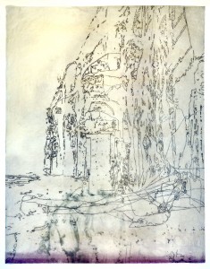Alexis Granwell ‘Phase-Locked’ (2012) 65" x 48" drypoint, monotype and collograph on Kozo Photo: Rebecca Mott 