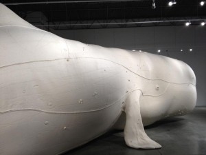 Tristin Lowe, "Mocha Dick," 2009, industrial felt over inflatable, 14' x 15' x 51'. 