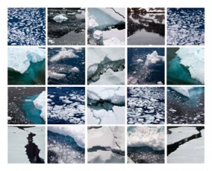 A collection of Diane Burko's "Glacial Perspectives."