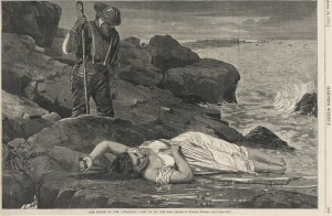 Winslow Homer ‘The Wreck of the Atlantic – Cast up by the Sea’ (1873) wood engraving, 9 1/8 x 13 7/8 in., PMA 