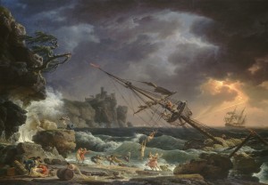 Claude-Joseph Vernet ‘The Shipwreck’ (1772) oil on canvas, 44 11/16 x 64 1/8 in., NGA, Washington 