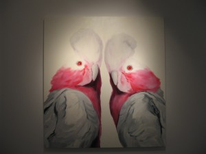 Leila Cartier, Two Birds, oil on canvas 