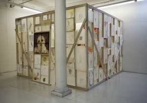 Ida Applebroog ‘Monalisa' at Hauser and Wirth 1 Ida Applebroog ‘Monalisa’s house’(2009) Gampi, mylar, ink, pigment, oil, watercolor and wood, 110 x 144 x 146 1/2 in.