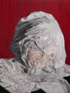 Maria Teicher | Articulate, oil on wood panel, 18x24", presented at Fountain, courtesy of Arch Enemy Arts, Philadelphia When looking at the plastic veiled portraits of Maria Teicher, you can't help but find yourself a bit short of breath. - See more at: http://www.newamericanpaintings.com/blog/highlights-armory-week#sthash.0kHTWSu2.dpuf