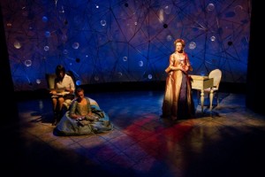 Mary Elizabeth Scallen as Olivia, Emilie Krause as Pauline, and Susan McKey as Émilie du Châtelet and Stephen Novelli as Voltaire in Legacy of Light, Photo by Mark Garvin. Mary Elizabeth Scallen as Olivia Emilie Krause as Pauline and Susan McKey as Émilie du Châtelet and Stephen Novelli as Voltaire in Legacy of Light Photo by Mark Garvin.