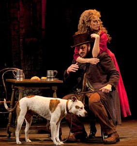 Oliver, with Buddy, Tony Lawton, and Janine Di Vita Buddy the Dog, Anthony Lawton, and Janine Di Vita in Oliver!, Walnut Street Theatre; photo by Mark Garvin