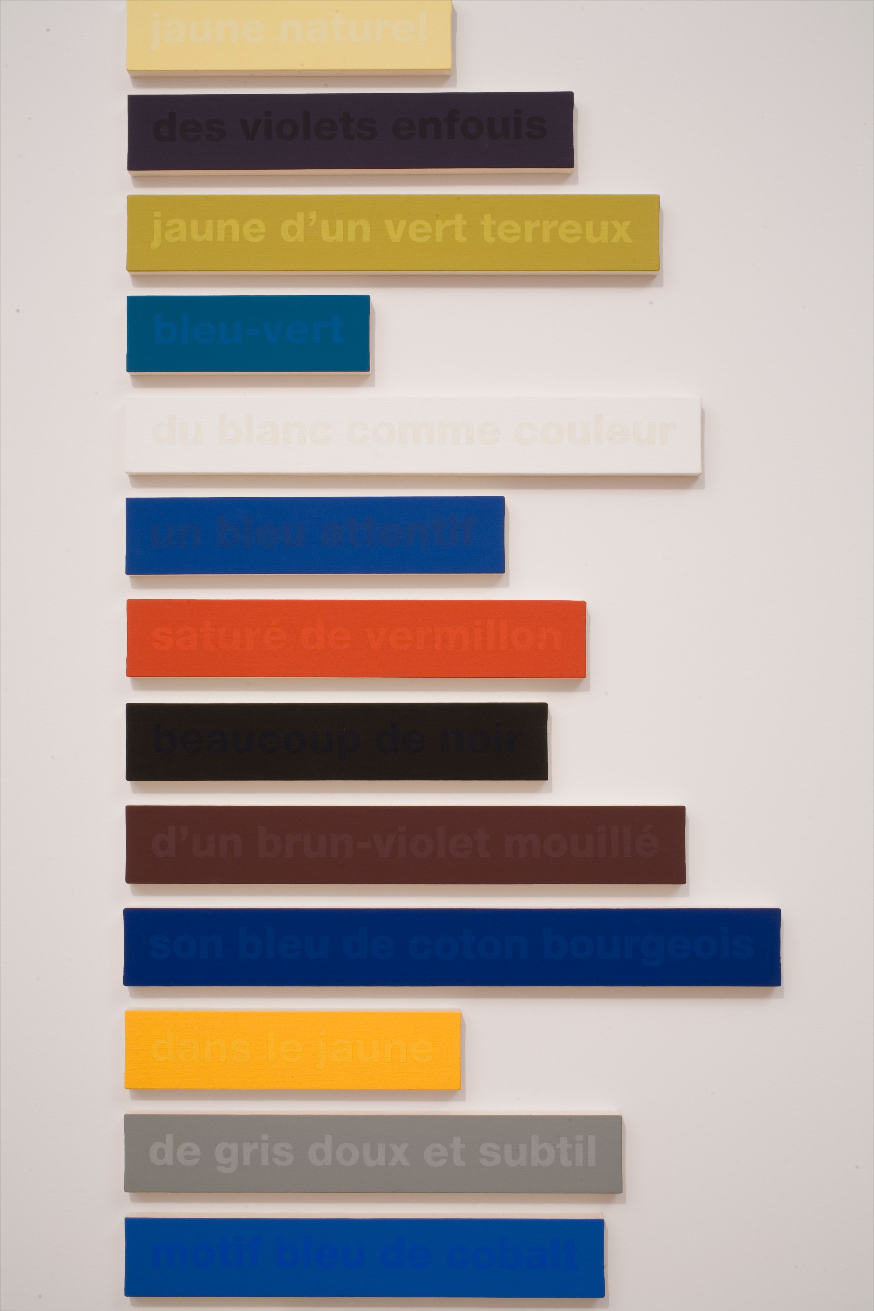 Beyond the Canvas: Francine Savard at the Musee d'Art Contemporain de Montreal 5 Francine Savard, Les Couleurs de Cézanne dans les mots de Rilke 36/100 – Essai (The Colours of Cézanne in the Words of Rilke 36/100 – Test) detail, Vinyl and acrylic on canvas mounted on fibreboard, 1998, Collection MACM. Photo: Richard-Max Tremblay